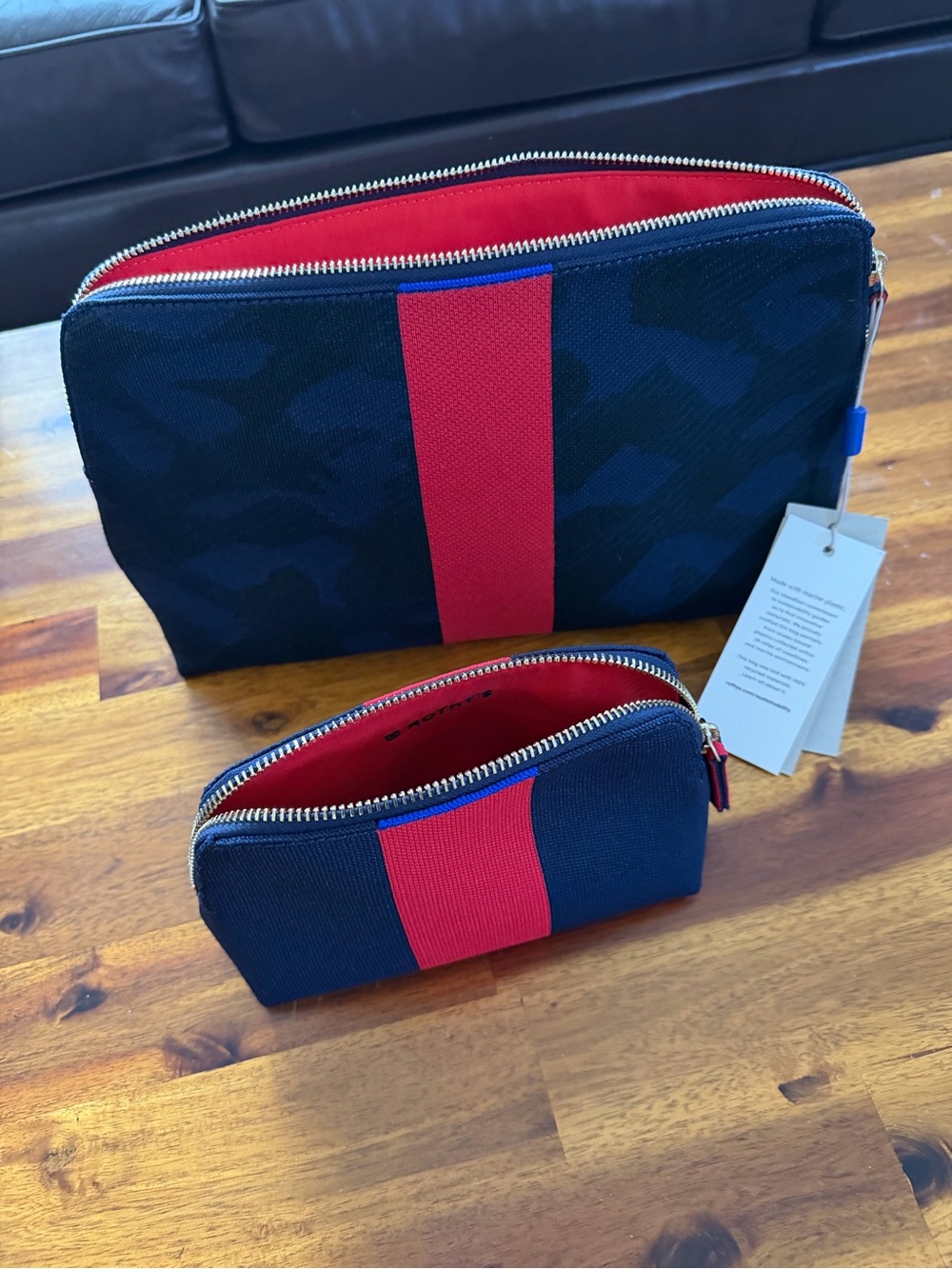 Rothyโs Bags | Navy & Red Travel Pouch Set NWT